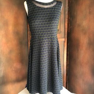 Pixley Dress Honeycomb Knit Blue Green Knee Lenght
